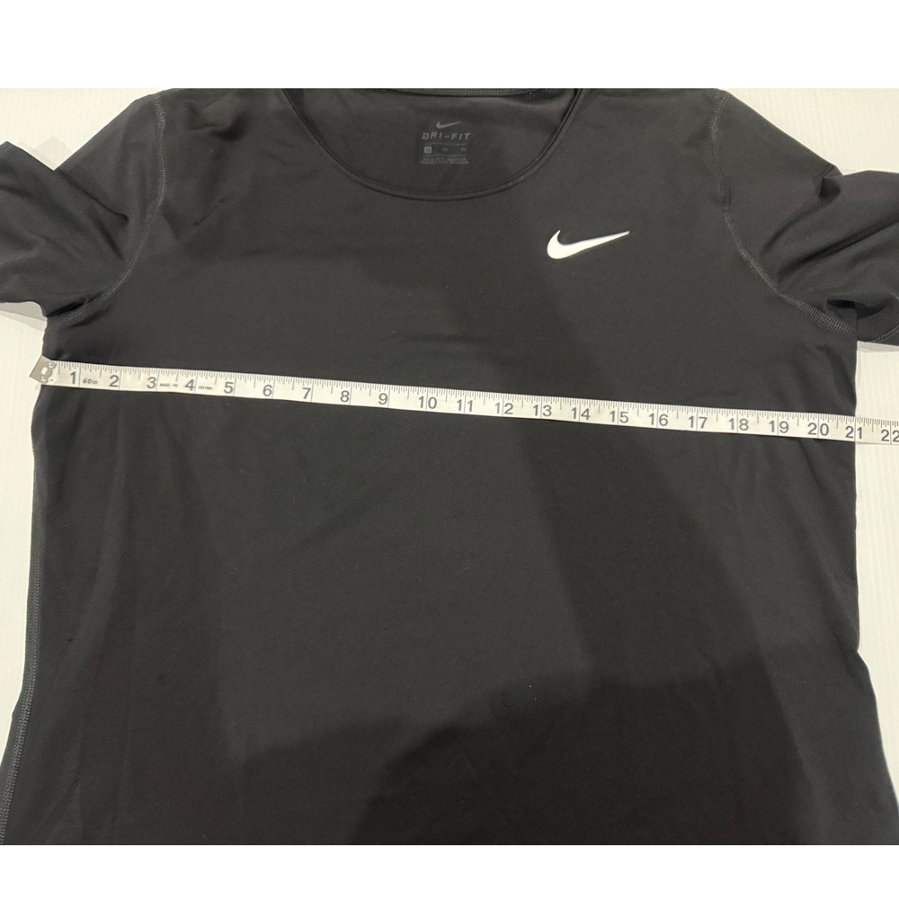Nike Dri-FIT Womens XL Black Short Sleeve Training Workout T-Shirt Swoosh Logo - Picture 5 of 6
